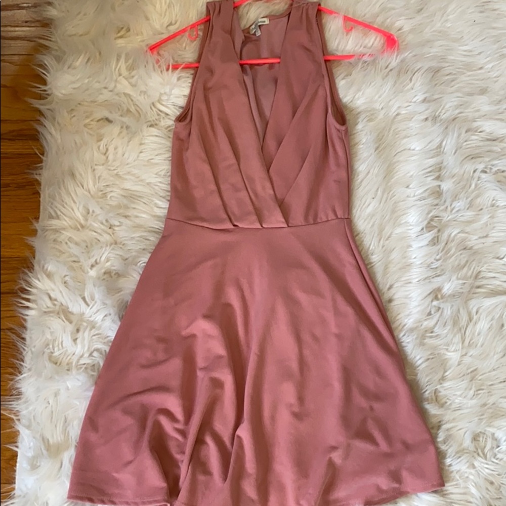 Blush low cut dress